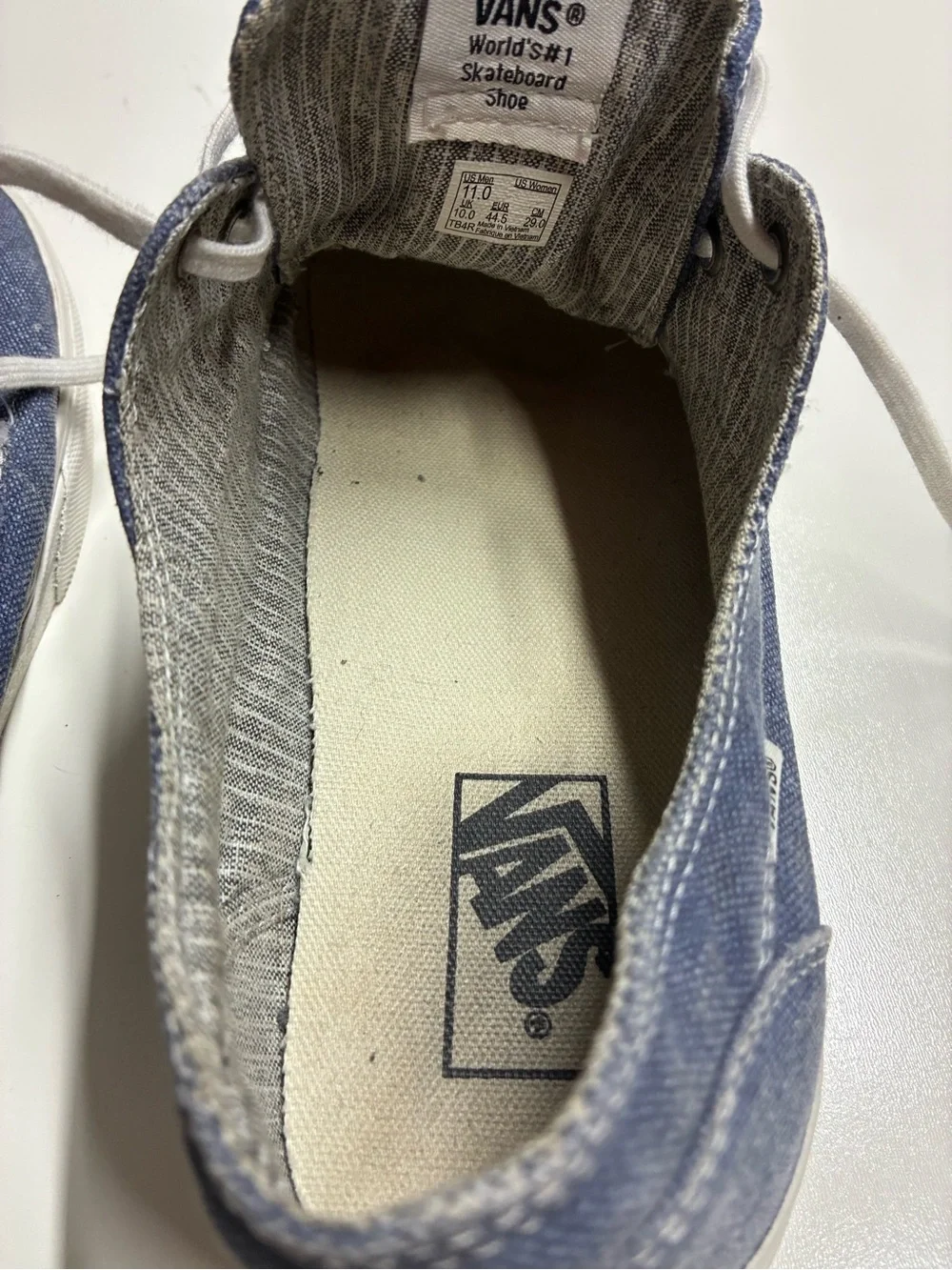 Vans Brigata Canvas Boat Shoes Men’s Size 11 Denim Blue Needs Laces